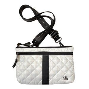 OLIVER THOMAS Quilted Fourplay Crossbody Belt Bag White OS NWOT
